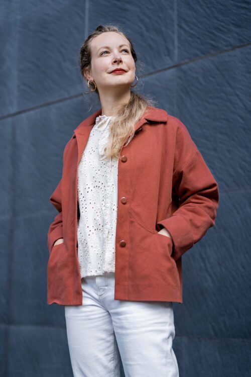 patron PDF de veste femme en gabardine élégante et moderne