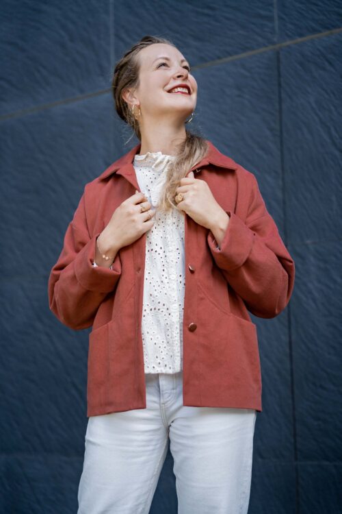 Patron pochette manteau court femme couture chic