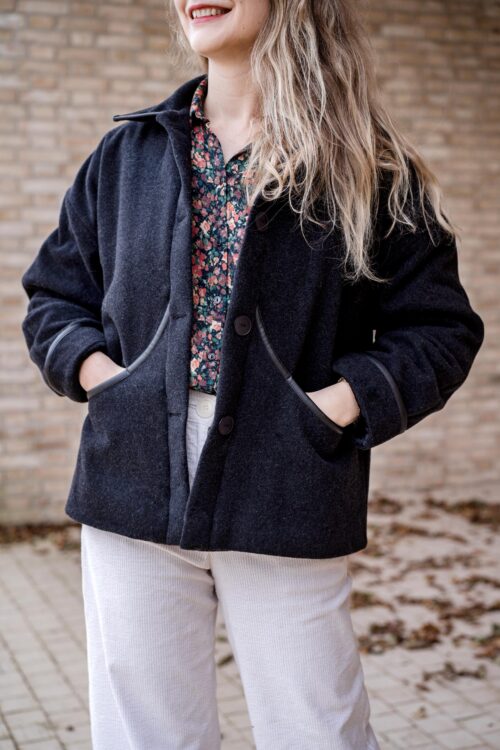 Patron PDF veste femme en laine velours moderne et intemporelle