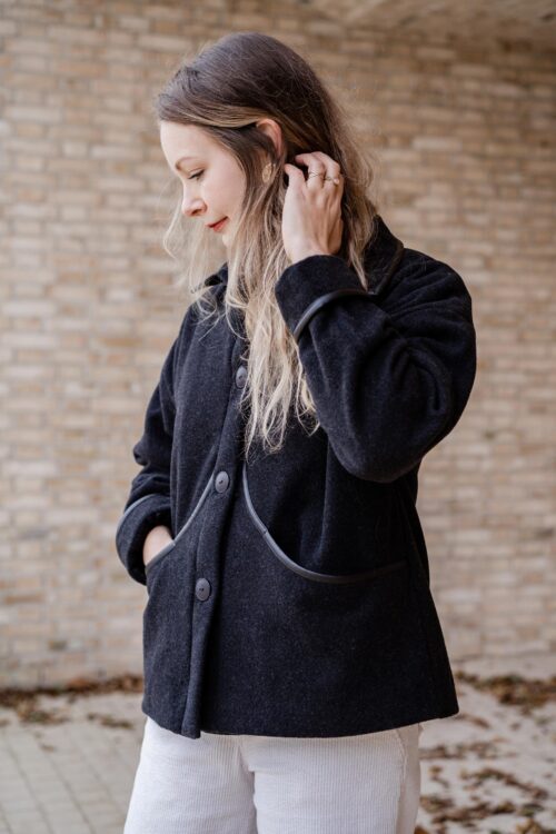 Patron PDF manteau court femme couture moderne