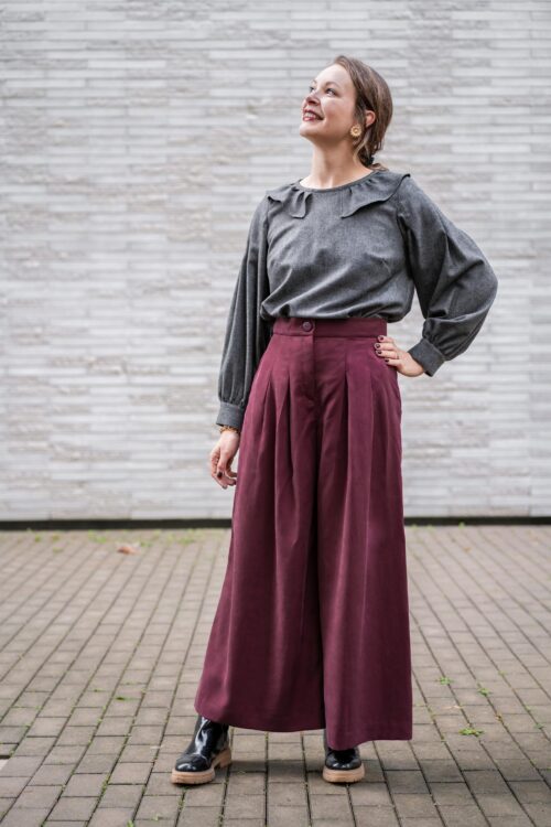 Pantalon large ASTAU, inspiration jupe-culotte, patron couture Brizane.
