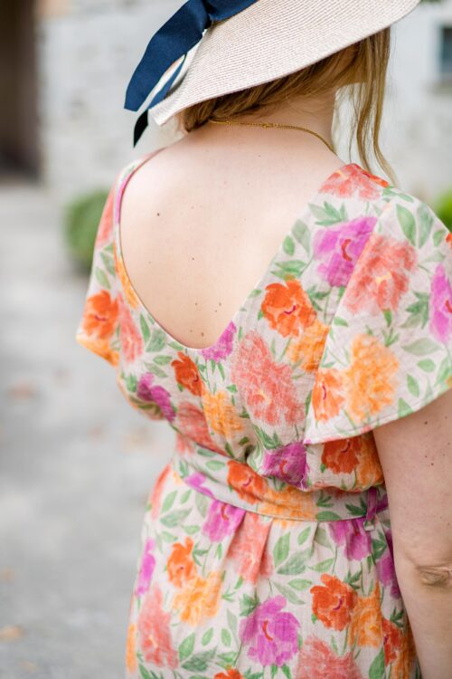 Robe longue été cousue à partir d’un patron couture PDF