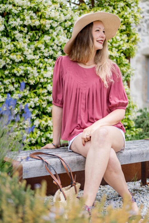 Patron pochette blouse femme avec plis sur le devant