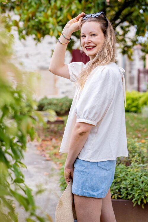 patron PDF de couture blouse femme avec plis élégants