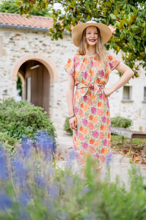 Patron couture PDF robe longue été élégante pour femme