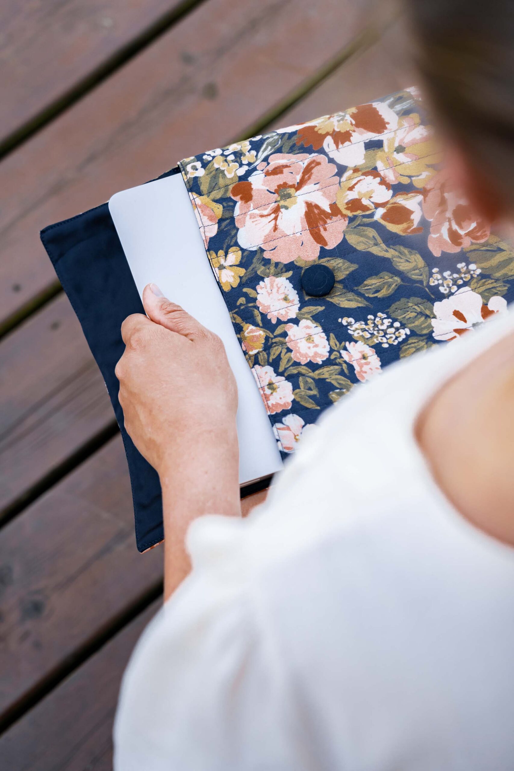 Patron gratuit de couture pochette ordinateur matelassée PDF