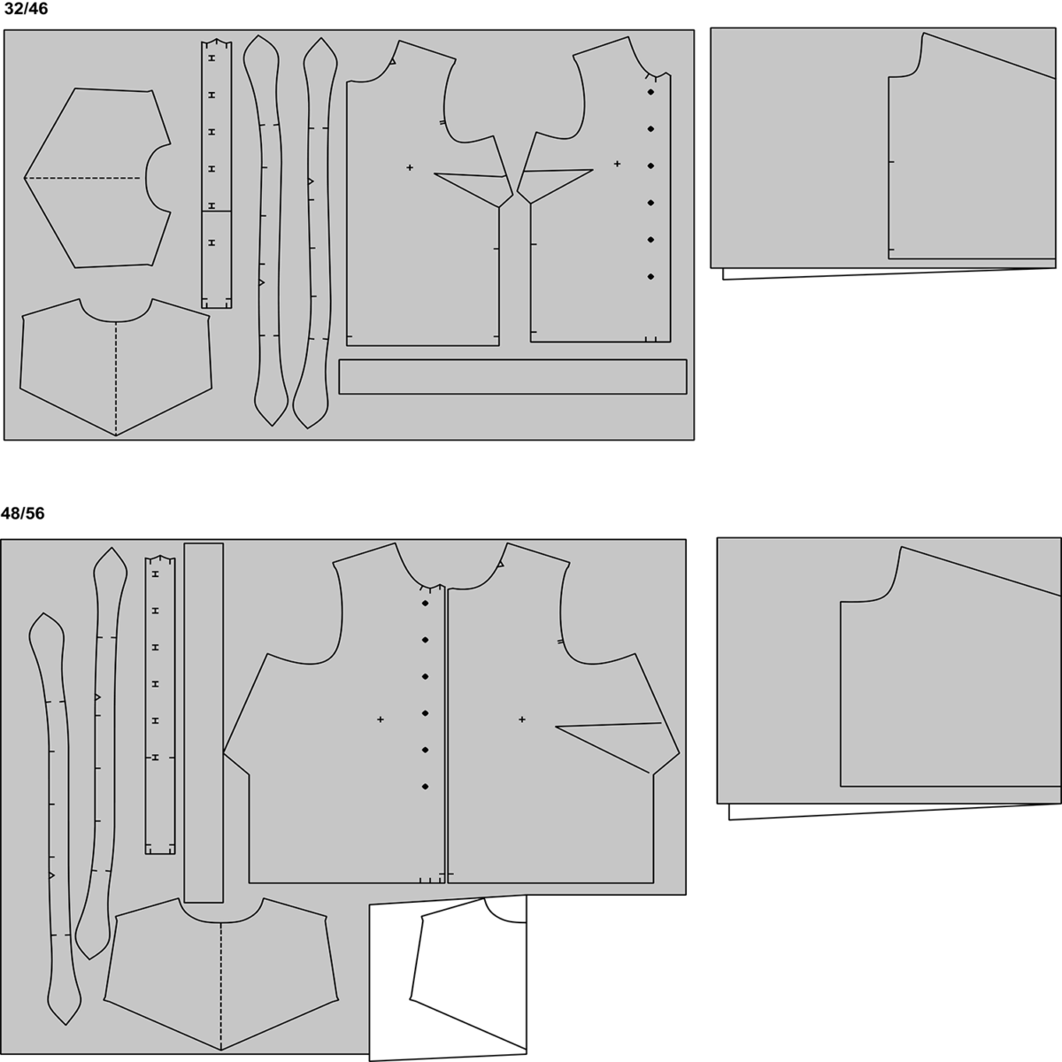 plan de coupe optimisé pour une chemise sans manche